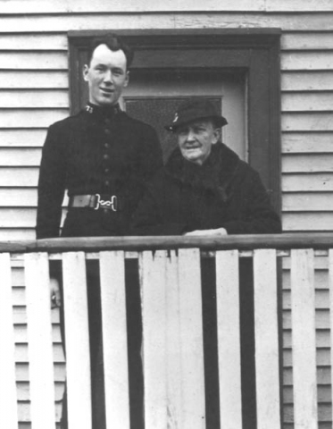 106: Vince McCarthy in his Constabulary uniform, with his grandmother Mrs. Stasia Dunphy. (circa 1939)  - Vince son of James McCarthy &amp;amp; Julia Reddy